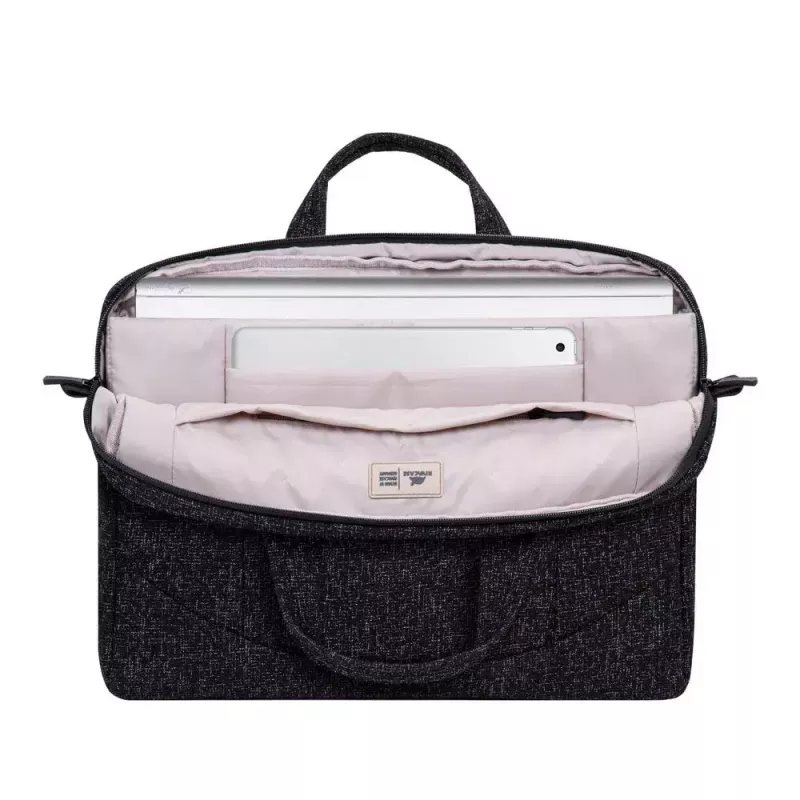 Umhängetasche Rivacase 7931 39,6 cm 15,6 Zoll Schwarz Weiß