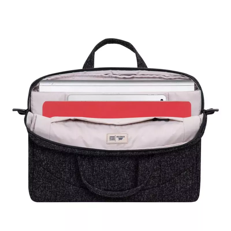 Umhängetasche Rivacase 7931 39,6 cm 15,6 Zoll Schwarz Weiß