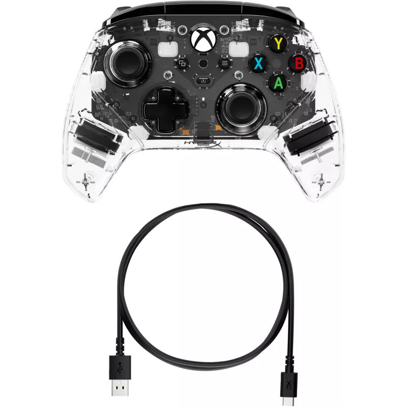 HyperX Clutch Gladiate – kabelgebundener Gaming-RGB-Controller – Xbox, Gamepad, Xbox One, Xbox Series X, kabelgebunden, USB, USB Typ-A, USB Typ-C, transparent