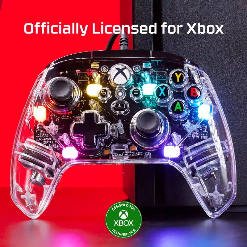 HyperX Clutch Gladiate – kabelgebundener Gaming-RGB-Controller – Xbox, Gamepad, Xbox One, Xbox Series X, kabelgebunden, USB, USB Typ-A, USB Typ-C, transparent