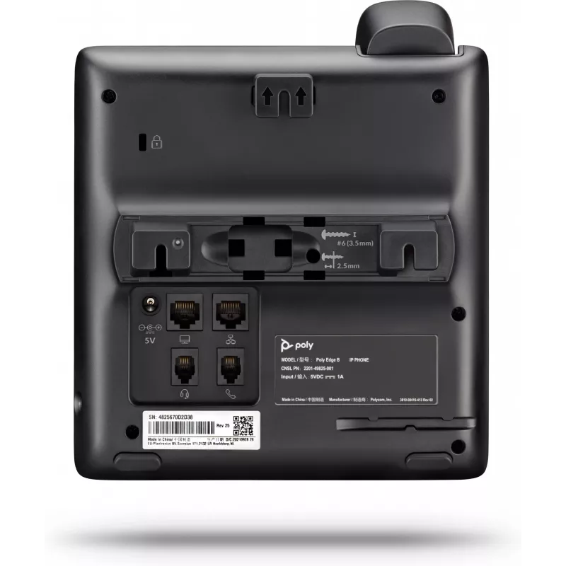 IP-Telefon Poly Edge B20 — 2-Leitungen PoE, LCD 2,8 Zoll (7,11 cm), Gigabit Ethernet, kabelgebundener Hörer, Schwarz