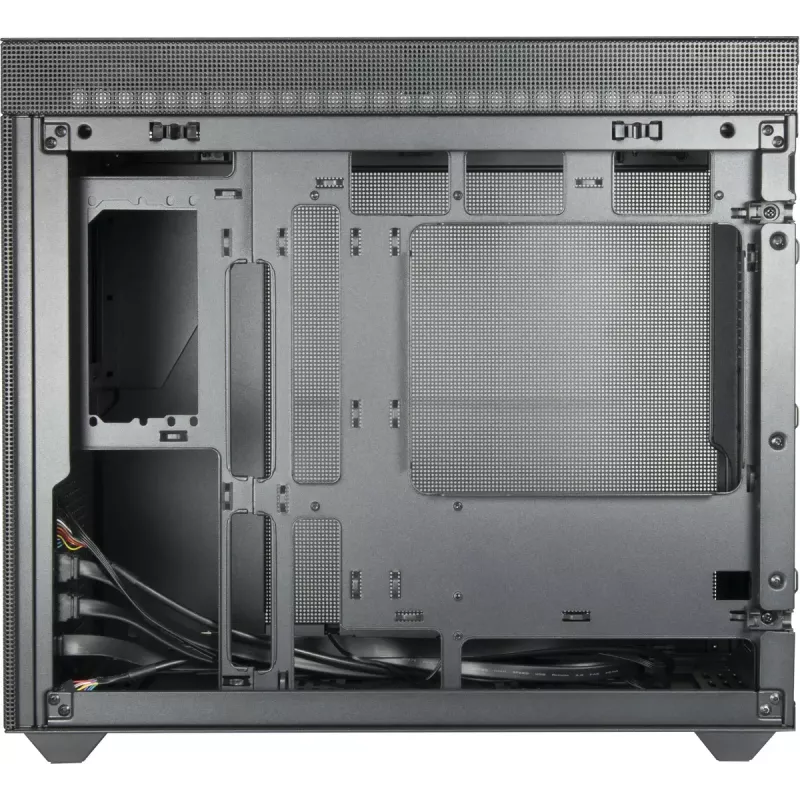 PC Mini-Tower-Gehäuse INTER-TECH IM-2 Expander, Mini-ITX/Micro ATX, unterstützt ATX/SFX-Netzteile, 2,5-Zoll- und 3,5-Zoll-Laufwerke, Front-/Top-Lüfter 120/140 mm, schwarz