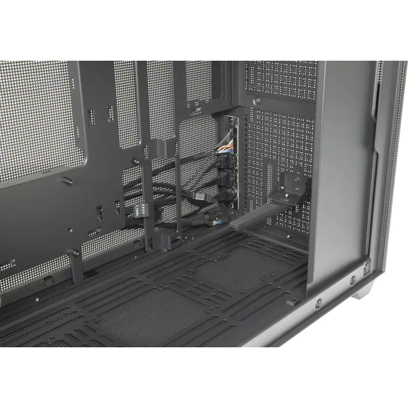 PC Mini-Tower-Gehäuse INTER-TECH IM-2 Expander, Mini-ITX/Micro ATX, unterstützt ATX/SFX-Netzteile, 2,5-Zoll- und 3,5-Zoll-Laufwerke, Front-/Top-Lüfter 120/140 mm, schwarz