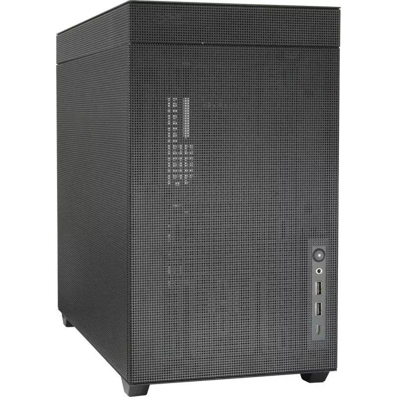 PC Mini-Tower-Gehäuse INTER-TECH IM-2 Expander, Mini-ITX/Micro ATX, unterstützt ATX/SFX-Netzteile, 2,5-Zoll- und 3,5-Zoll-Laufwerke, Front-/Top-Lüfter 120/140 mm, schwarz