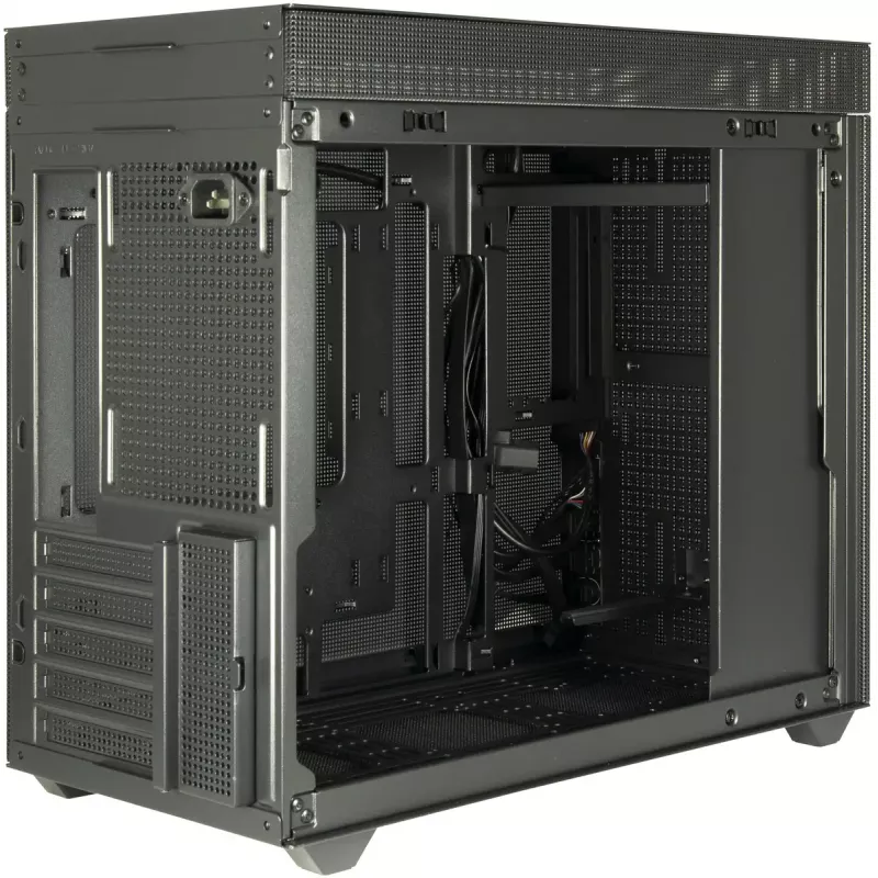 PC Mini-Tower-Gehäuse INTER-TECH IM-2 Expander, Mini-ITX/Micro ATX, unterstützt ATX/SFX-Netzteile, 2,5-Zoll- und 3,5-Zoll-Laufwerke, Front-/Top-Lüfter 120/140 mm, schwarz