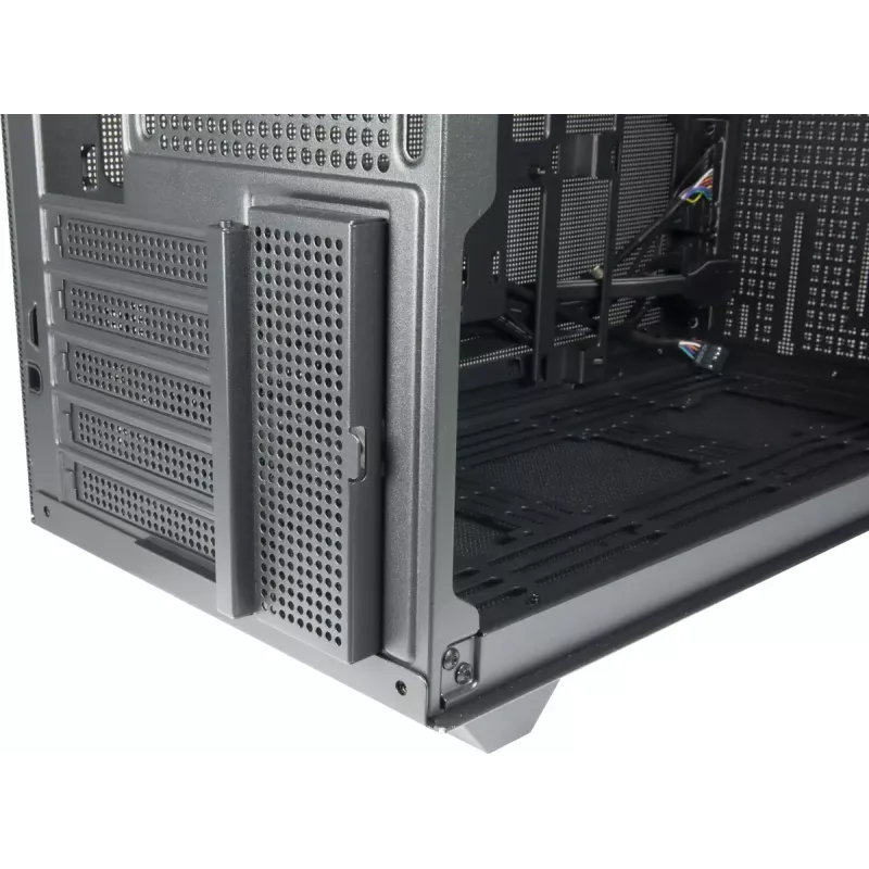 PC Mini-Tower-Gehäuse INTER-TECH IM-2 Expander, Mini-ITX/Micro ATX, unterstützt ATX/SFX-Netzteile, 2,5-Zoll- und 3,5-Zoll-Laufwerke, Front-/Top-Lüfter 120/140 mm, schwarz