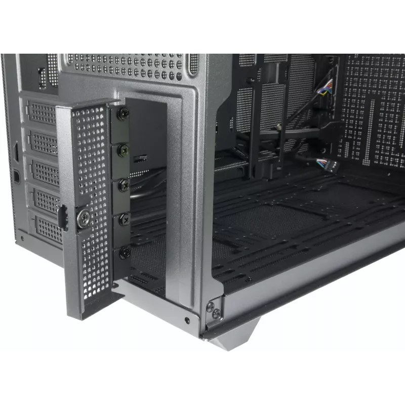 PC Mini-Tower-Gehäuse INTER-TECH IM-2 Expander, Mini-ITX/Micro ATX, unterstützt ATX/SFX-Netzteile, 2,5-Zoll- und 3,5-Zoll-Laufwerke, Front-/Top-Lüfter 120/140 mm, schwarz