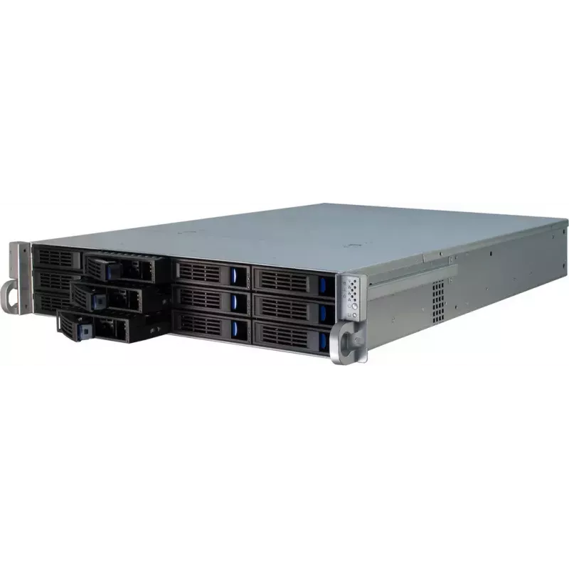 Server-Gehäuse Inter-Tech IPC 2U-2412 Rack Schwarz, Silber