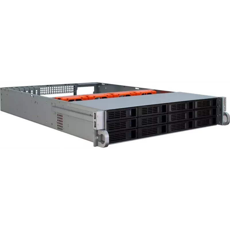Server-Gehäuse Inter-Tech IPC 2U-2412 Rack Schwarz, Silber