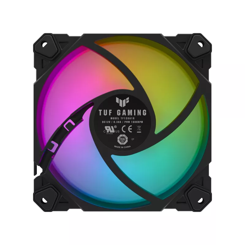ASUS TUF Gaming TF120 ARGB Lüfter - Dreier-Kit mit ARGB Controller Computergehäuse Luftkühler 12 cm Schwarz