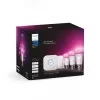 Smart-Lighting-Kit Philips Hue White and Colour Ambience Starterkit – 3× E27 11W-Lampen, Bluetooth/Zigbee, Dimmer
