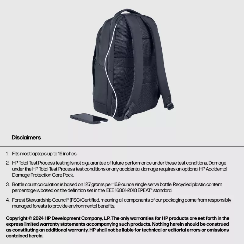 HP Everyday 16-Zoll-Laptop-Rucksack, Rucksack, 40,9 cm (16,1 Zoll), 570 g