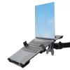 StarTech.com Monitorarm mit VESA-Laptophalterung, für einen Laptop (4,5 kg/9,9 lb) und ein einzelnes Display bis zu 32 Zoll (8 kg/17,6 lb), Schwarz, belüftete Ablage, verstellbare Laptop-Armhalterung, C-Klemme/Tischdurchführungsmontage