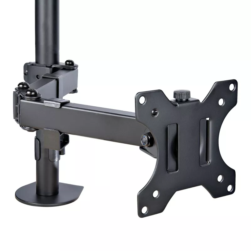 StarTech.com Monitorarm mit VESA-Laptophalterung, für einen Laptop (4,5 kg/9,9 lb) und ein einzelnes Display bis zu 32 Zoll (8 kg/17,6 lb), Schwarz, belüftete Ablage, verstellbare Laptop-Armhalterung, C-Klemme/Tischdurchführungsmontage