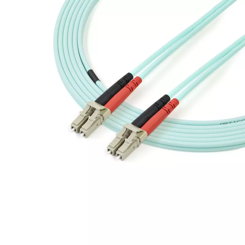 StarTech.com 5 m (16,4 ft) LC/UPC zu LC/UPC OM3 Multimode-Glasfaserkabel, Vollduplex 50/125 µm Zipcord-Glasfaserkabel, 100G, geringe Einfügedämpfung, LSZH-Glasfaser-Jumperkabel
