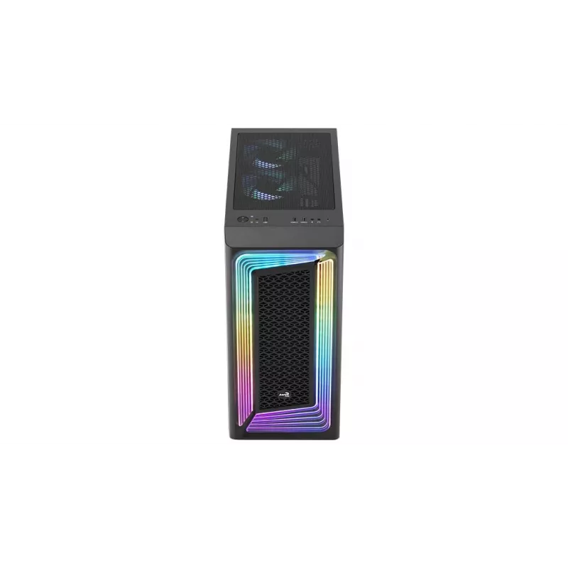 PC-Gehäuse AEROCOOL Interstellar Midi-Tower Schwarz — ATX, unterstützt bis zu 362 mm GPU, 163 mm CPU-Kühler, 3x120/360 mm Frontradiator