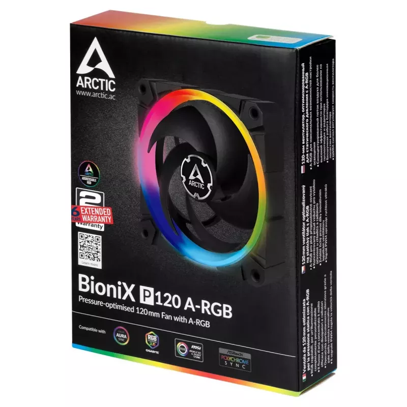 ARCTIC BioniX P120 A-RGB Druckoptimierter 120-mm-Lüfter mit A-RGB