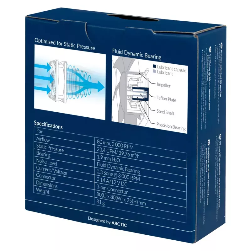 ARCTIC P8 - Druckoptimierter 80-mm-Lüfter
