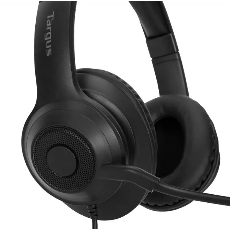 Targus AEH102GL Headset Kabelgebunden Kopfband Anrufe/Musik USB Typ-A Schwarz