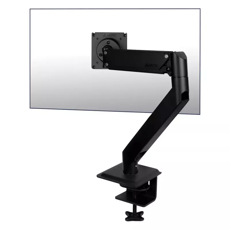 Desk Mount Gas Spring Monitor Arm Arctic X1-3D — für Bildschirme bis 43 Zoll / 10 kg, VESA 75x75–100x100, schwarz