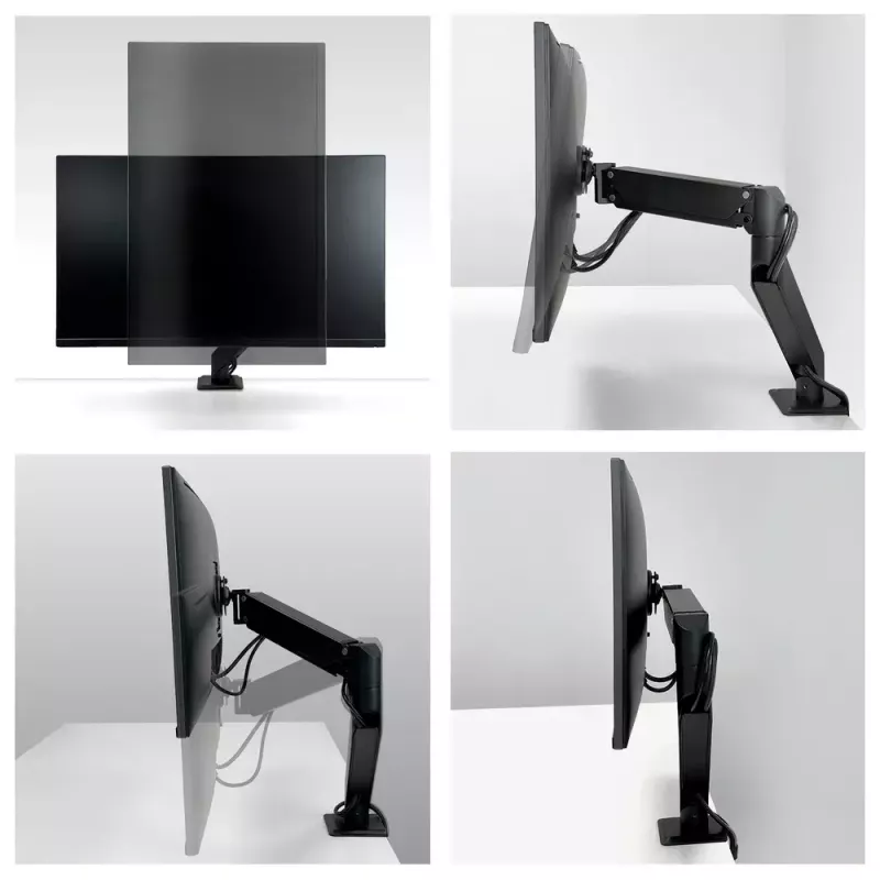 Desk Mount Gas Spring Monitor Arm Arctic X1-3D — für Bildschirme bis 43 Zoll / 10 kg, VESA 75x75–100x100, schwarz