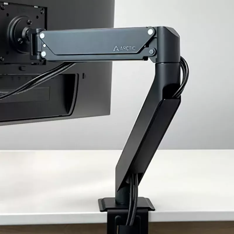 Desk Mount Gas Spring Monitor Arm Arctic X1-3D — für Bildschirme bis 43 Zoll / 10 kg, VESA 75x75–100x100, schwarz