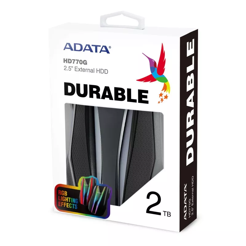 Externe Festplatte ADATA HD770G 2 TB 2,5 Zoll USB 3.2 Gen 1 Schwarz, stoßfest, busgespeist