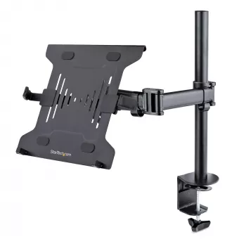 StarTech.com Laptop-Desk-Mount – Monitor- und Laptop-Halterung – Displays bis 34 Zoll (8 kg) & Laptops (4,5 kg) – Gelenkiger VESA-Laptoptischarm – Klemmen-/Tüllenmontage