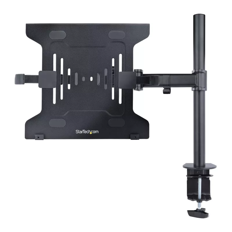 StarTech.com Laptop-Desk-Mount – Monitor- und Laptop-Halterung – Displays bis 34 Zoll (8 kg) & Laptops (4,5 kg) – Gelenkiger VESA-Laptoptischarm – Klemmen-/Tüllenmontage