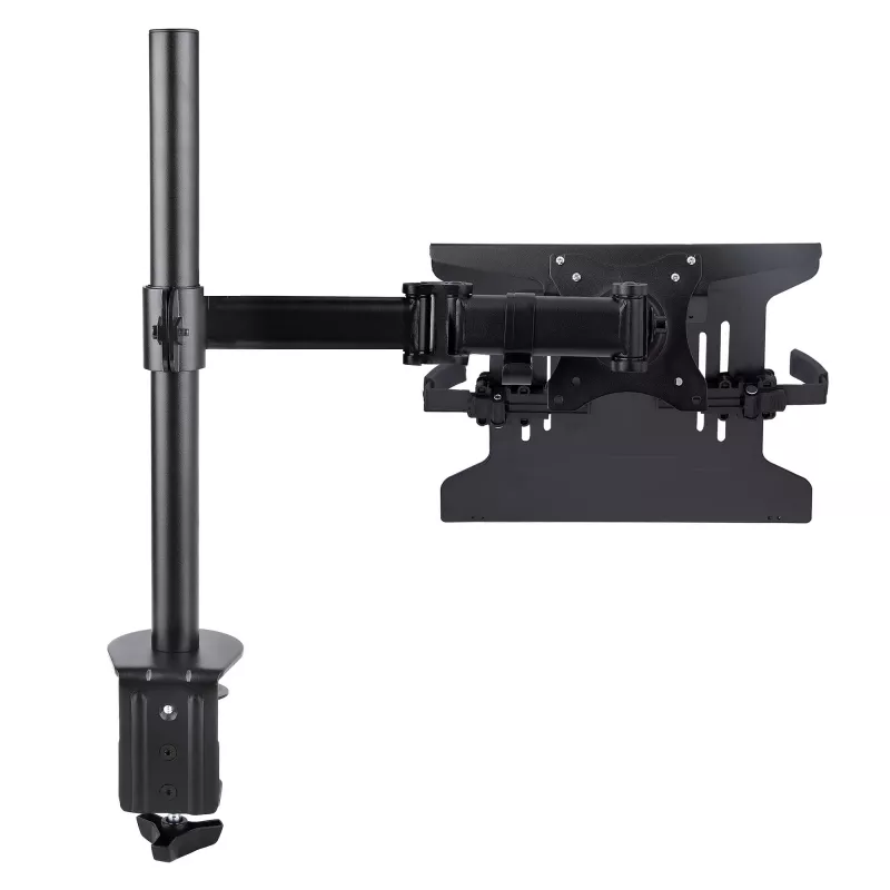 StarTech.com Laptop-Desk-Mount – Monitor- und Laptop-Halterung – Displays bis 34 Zoll (8 kg) & Laptops (4,5 kg) – Gelenkiger VESA-Laptoptischarm – Klemmen-/Tüllenmontage