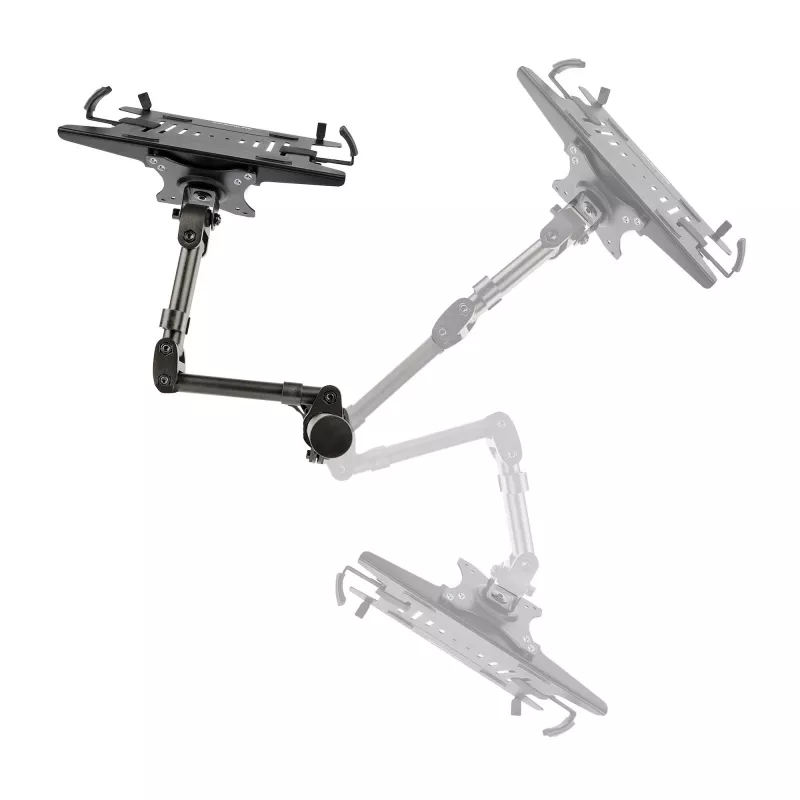 StarTech.com Laptop-Desk-Mount – Monitor- und Laptop-Halterung – Displays bis 34 Zoll (8 kg) & Laptops (4,5 kg) – Gelenkiger VESA-Laptoptischarm – Klemmen-/Tüllenmontage