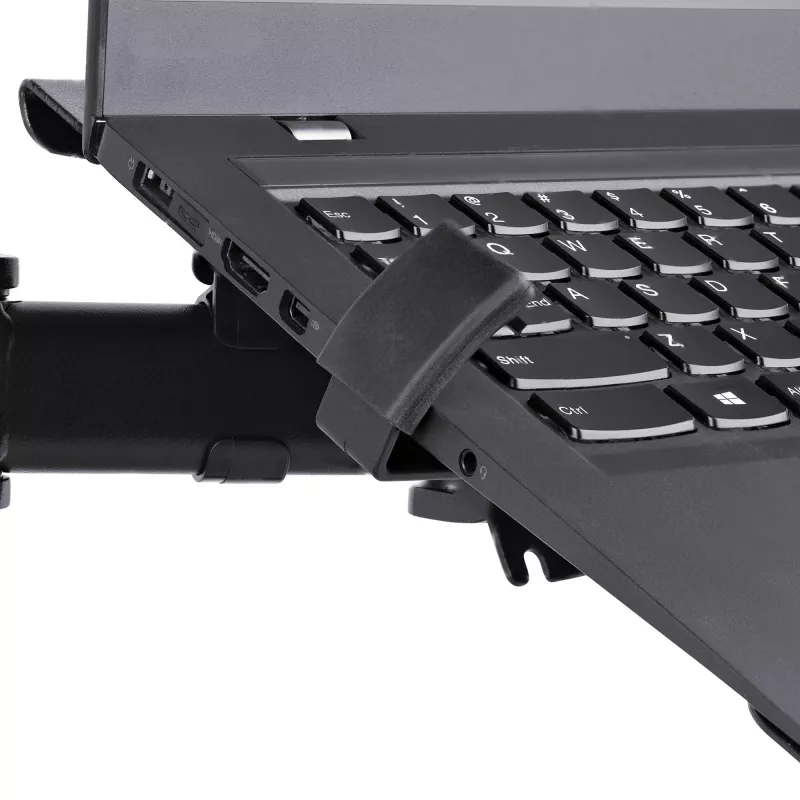 StarTech.com Laptop-Desk-Mount – Monitor- und Laptop-Halterung – Displays bis 34 Zoll (8 kg) & Laptops (4,5 kg) – Gelenkiger VESA-Laptoptischarm – Klemmen-/Tüllenmontage