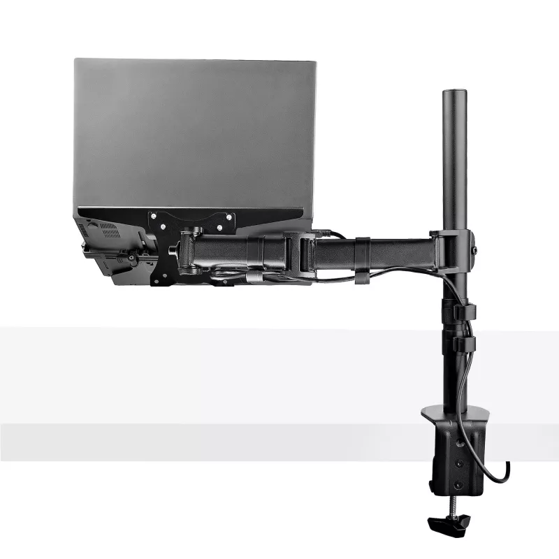 StarTech.com Laptop-Desk-Mount – Monitor- und Laptop-Halterung – Displays bis 34 Zoll (8 kg) & Laptops (4,5 kg) – Gelenkiger VESA-Laptoptischarm – Klemmen-/Tüllenmontage