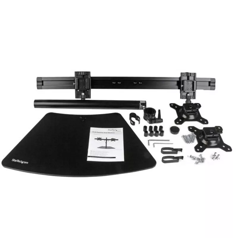 StarTech.com Dual-Monitor-Ständer – Horizontal – Schwarz, freistehend, 8 kg, 61 cm (24 Zoll), 100 x 100 mm, Höhenverstellung, Schwarz