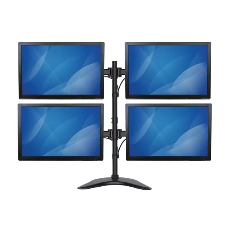 StarTech.com Quad-Monitor Desktop-Standfuß – artikulierend, freistehend, 8 kg, 33 cm (13 Zoll), 68,6 cm (27 Zoll), 100 x 100 mm, Schwarz