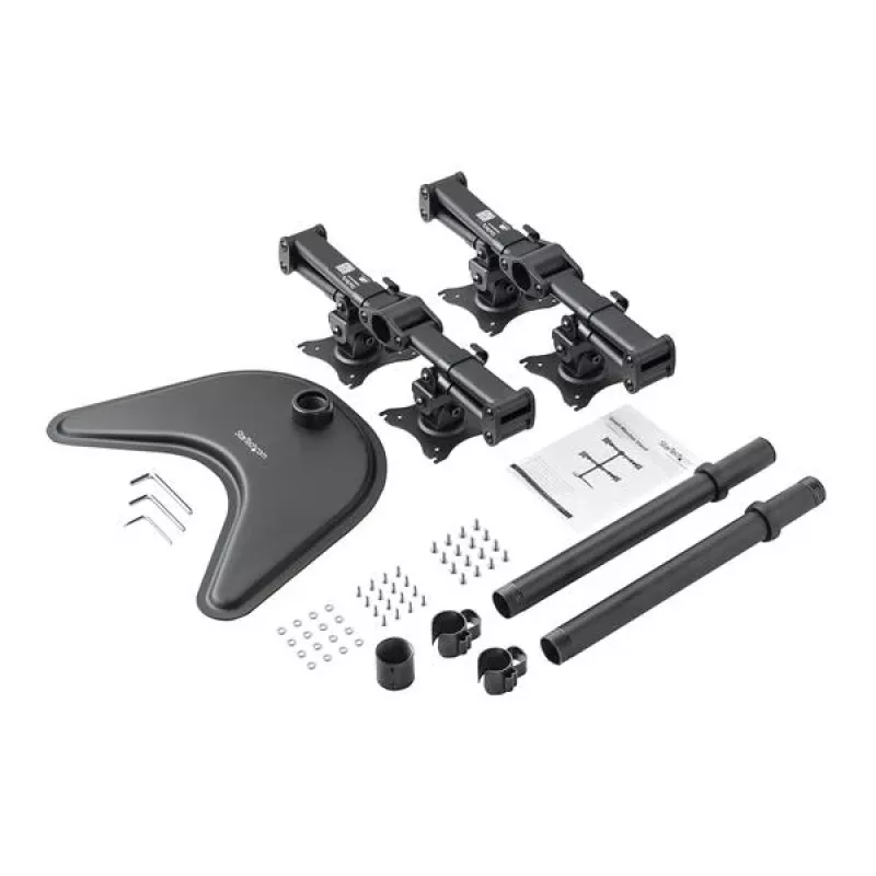 StarTech.com Quad-Monitor Desktop-Standfuß – artikulierend, freistehend, 8 kg, 33 cm (13 Zoll), 68,6 cm (27 Zoll), 100 x 100 mm, Schwarz