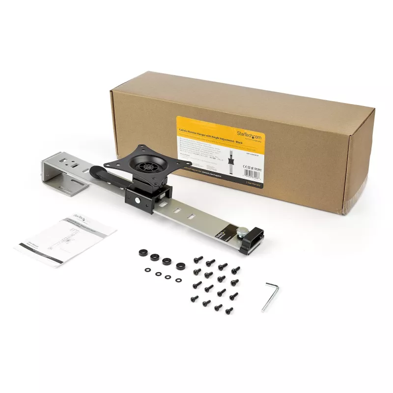 StarTech.com Cubicle Monitor Mount - Einzel-Monitoraufhängung für Trennwände - bis zu 34 Zoll VESA-Montageanzeige - höhenverstellbare ergonomische Büro-Trennwand-Hängevorrichtung mit Haken- und Klemmhalterung