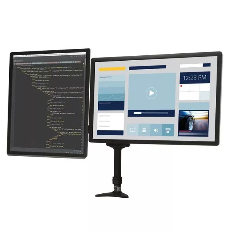 StarTech.com Doppelmonitor-Tischhalterung - verstellbar, Klemme, 13,6 kg, 30,5 cm (12 Zoll), 61 cm (24 Zoll), 100 x 100 mm, Schwarz