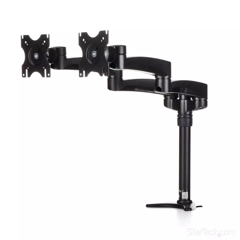StarTech.com Doppelmonitor-Tischhalterung - verstellbar, Klemme, 13,6 kg, 30,5 cm (12 Zoll), 61 cm (24 Zoll), 100 x 100 mm, Schwarz