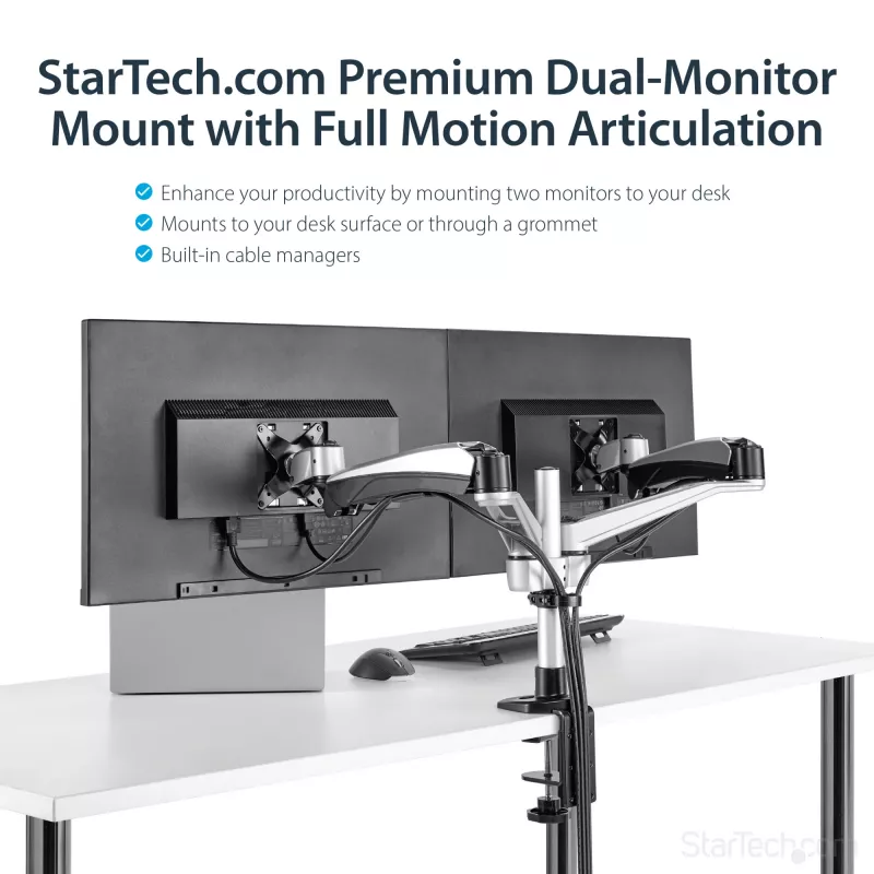StarTech.com Schreibtischmontage Dual-Monitorarm – vollbeweglich gelenkig – Premium