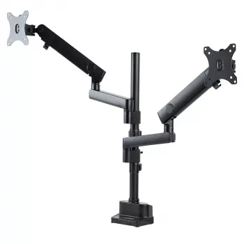 StarTech.com Schreibtischhalterung dualer Monitorarm, voll bewegliche Monitorhalterung für 2x VESA-Bildschirme bis 32 Zoll (8 kg), höhenverstellbar, Klemm-/Tischdurchführungshalterung, mechanische Feder