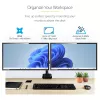 StarTech.com Schreibtischhalterung dualer Monitorarm, voll bewegliche Monitorhalterung für 2x VESA-Bildschirme bis 32 Zoll (8 kg), höhenverstellbar, Klemm-/Tischdurchführungshalterung, mechanische Feder