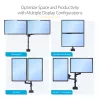 StarTech.com Schreibtischhalterung dualer Monitorarm, voll bewegliche Monitorhalterung für 2x VESA-Bildschirme bis 32 Zoll (8 kg), höhenverstellbar, Klemm-/Tischdurchführungshalterung, mechanische Feder