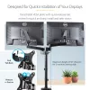 StarTech.com Schreibtischhalterung dualer Monitorarm, voll bewegliche Monitorhalterung für 2x VESA-Bildschirme bis 32 Zoll (8 kg), höhenverstellbar, Klemm-/Tischdurchführungshalterung, mechanische Feder