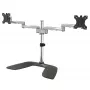 StarTech.com Dual-Monitor-Standfuß – Ergonomischer Desktop-Monitorständer für bis zu 32-Zoll-VESA-Displays – Freistehende, bewegliche, universelle Computermonitorhalterung – Höhenverstellbar – Silber