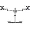 StarTech.com Dual-Monitor-Standfuß – Ergonomischer Desktop-Monitorständer für bis zu 32-Zoll-VESA-Displays – Freistehende, bewegliche, universelle Computermonitorhalterung – Höhenverstellbar – Silber