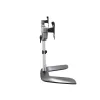 StarTech.com Dual-Monitor-Standfuß – Ergonomischer Desktop-Monitorständer für bis zu 32-Zoll-VESA-Displays – Freistehende, bewegliche, universelle Computermonitorhalterung – Höhenverstellbar – Silber
