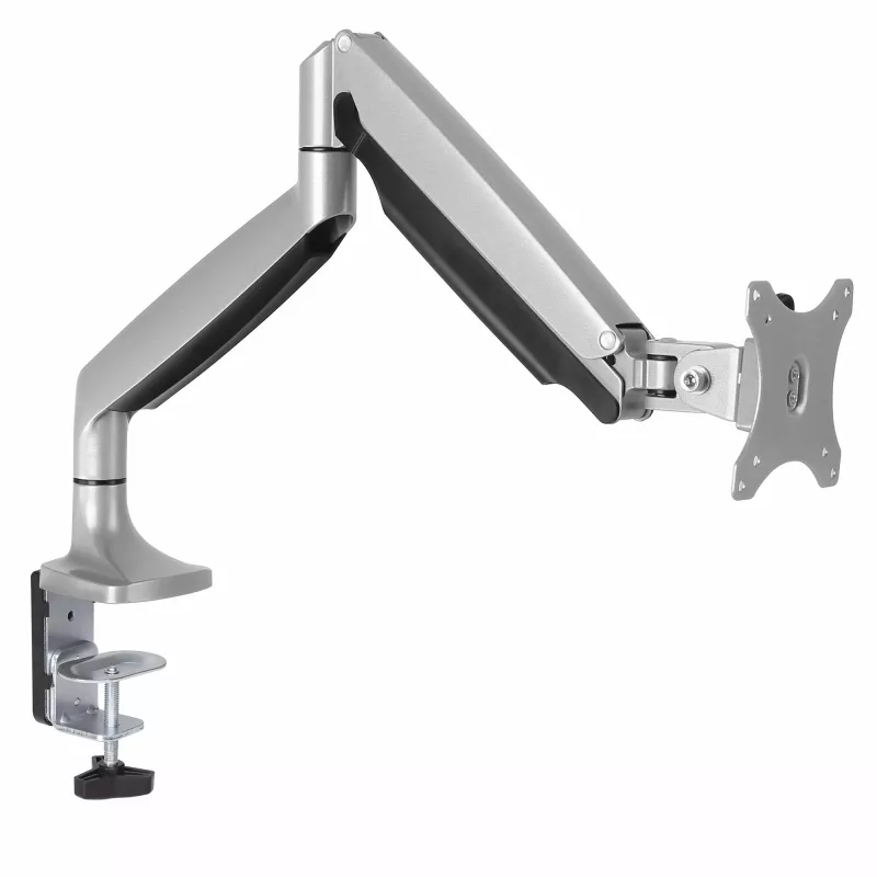 StarTech.com Schreibtisch-Monitorhalterung - Hochbelastbare ergonomische VESA-Monitorhalterung - Einzelner 9-kg-Bildschirm - Vollbeweglich, höhenverstellbar, gelenkig - Aluminium - Tischklemme/Tischdurchführung - Silber