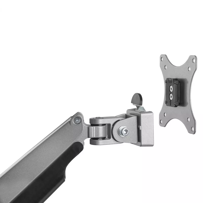 StarTech.com Schreibtisch-Monitorhalterung - Hochbelastbare ergonomische VESA-Monitorhalterung - Einzelner 9-kg-Bildschirm - Vollbeweglich, höhenverstellbar, gelenkig - Aluminium - Tischklemme/Tischdurchführung - Silber