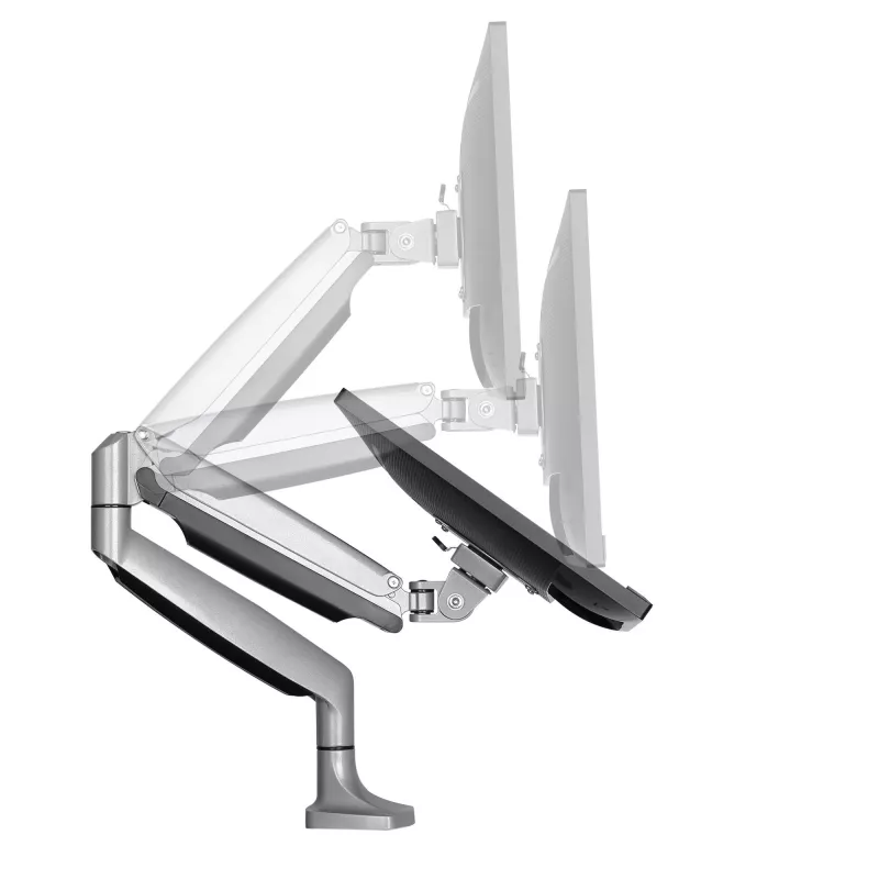 StarTech.com Schreibtisch-Monitorhalterung - Hochbelastbare ergonomische VESA-Monitorhalterung - Einzelner 9-kg-Bildschirm - Vollbeweglich, höhenverstellbar, gelenkig - Aluminium - Tischklemme/Tischdurchführung - Silber